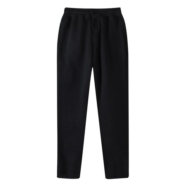 Levmjia Jogger Pants for Men Relaxed Fit Cotton Drawstring Elastic Waist Sweatpants for Workout Running Training Fashion Solid Color Casual Sweat Length Pants