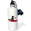 3dRose wb_243516_1 Funny black Labrador Retriever Dog Is Kayaking Sports Water Bottle, 21 oz, Natural