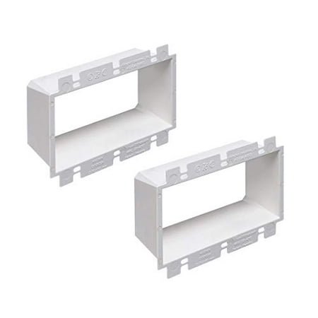 Power Outlet Box - iMBAPrice BE3-2 (3-Gang) Electrical Power Outlet Box Extender - White, 2-Pack (Made in USA)