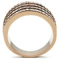 thumbnail image 3 of Womens Rose Gold Ring Anillo Para Mujer Stainless Steel Ring with AAA Grade CZ in Clear Bolsena, 3 of 4