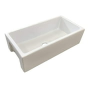 Fireclay Sink, Single Bowl Farmhouse Apron Kitchen Sink, White, 36