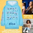 thumbnail image 2 of Sudadera con capucha Disney Stitch para niñas y adolescentes, azul, 2 of 5