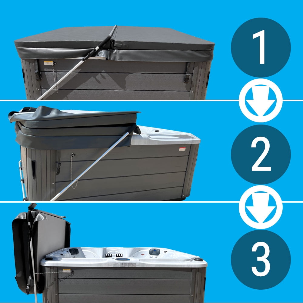 Puri Tech Cover Lifts Fold Bottom or Deck Mount Spa & Hot Tub Cover Lift Removal Silver 11.53 lb