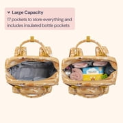 BabbleRoo Original Diaper Bag Backpack – Large 26L Baby Bag with Changing Pad, Insulated Bottle Pockets & Stroller Straps, Waterproof Travel Bag for Moms & Dads, Safari