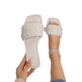 thumbnail image 4 of Qingpeng Womens Open Toe Flat Slide Sandals Square Toe Summer Shoes with Pearl and Sequin Embellishment for Casual Beach Wear, 4 of 8