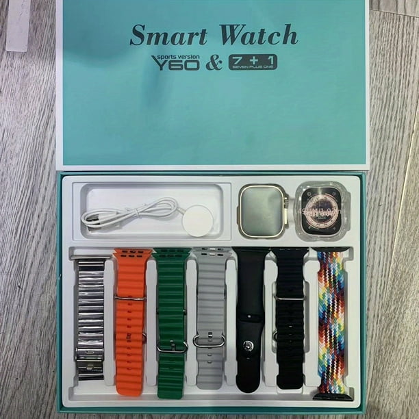 Reloj Inteligente 8 Ultra Para Teléfonos Móviles Iphone Android IOS, Y60 Para Relojes De Hombre/mujer, Pantalla Grande De 2,02 Pulgadas, Llamadas, Alertas De Información, Frecuencia Cardíaca, Seguimie
