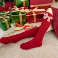 thumbnail image 2 of Zwiiyzr Little Girl'S Christmas Knee High Socks Mid-Calf Socks Fall And Winter New Year'S Socks Christmas Gift Stockings Suitable For 3-12 Years Old Age Red, 2 of 5