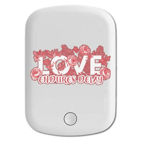 DistinctInk Magnetic Battery Pack, 5000 mAh Wireless Portable Charger with USB-C Cable, Compatible with MagSafe iPhone 14 / 13 / 12 Series - Love Endures Delay