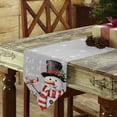 thumbnail image 3 of Table Runner Dresser Scarves Winter Christmas Snowman Cardinal Cotton Linen Burlap Table Cover Snowflake Gift on Grey Table Runners for Family Kitchen Dining Holiday Party Banquet Decor, 3 of 5