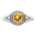 thumbnail image 4 of Sterling Silver Rhodium-plated Diamond & Citrine Ring, 4 of 6