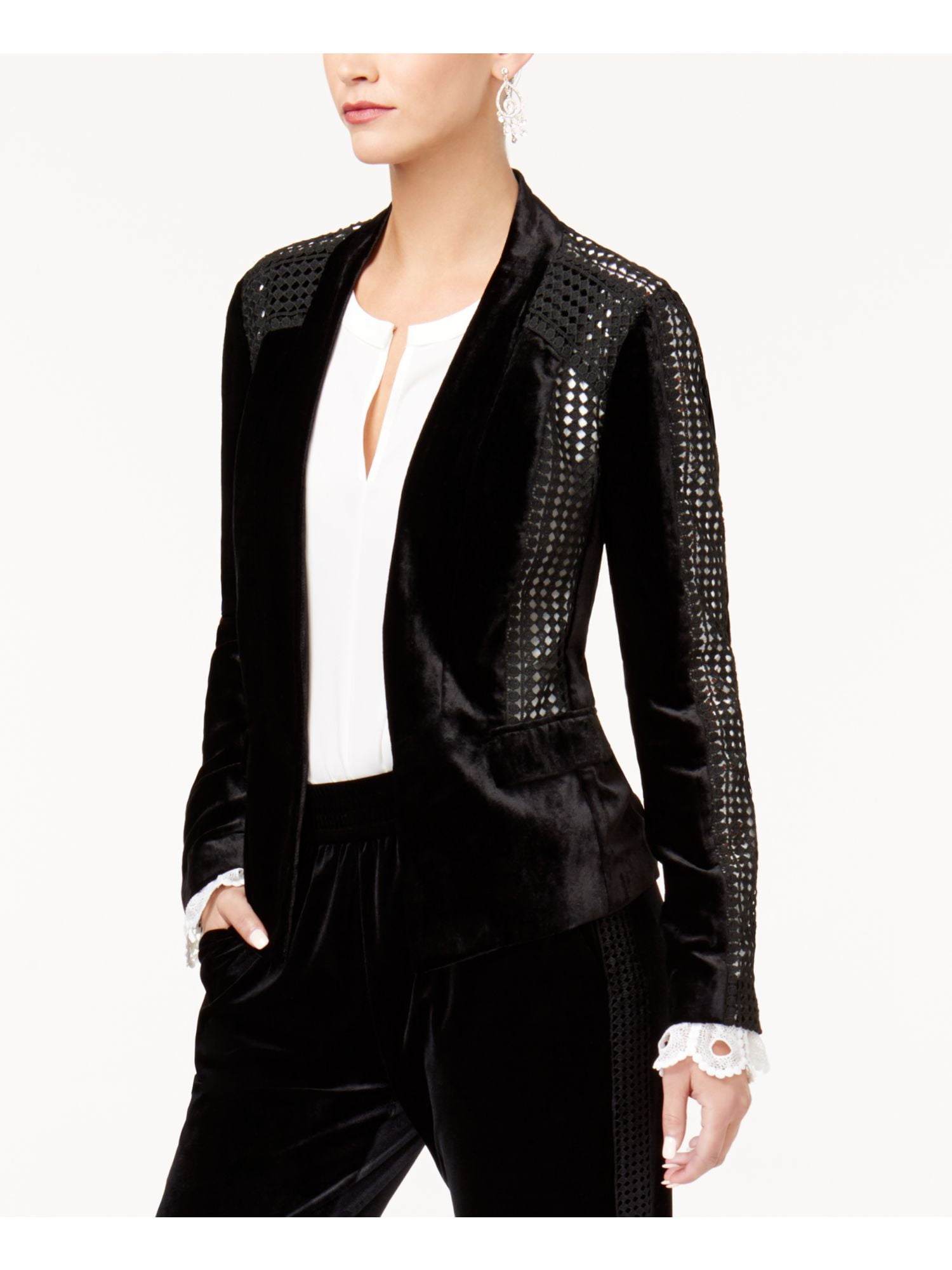 women's black velvet evening jacket
