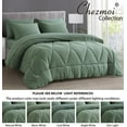 thumbnail image 5 of Chezmoi Collection Jasper Sage Green Oversized King Bed in a Bag 7-Pieces Triangle Geometric Quilted Stone Washed Microfiber Comforter with Sheets Lightweight All Season Bedding Set, 5 of 9
