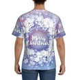 thumbnail image 3 of Bixox Men's Round Snow Merry Christmas Printed Short Sleeve Skinny Athletic T-Shirt, 3 of 6