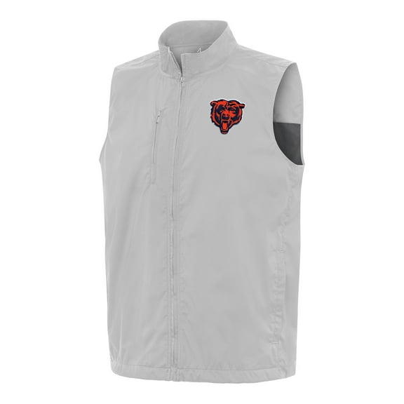 Men's Antigua Gray Chicago Bears Brisk Full-Zip Vest