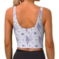 thumbnail image 4 of Goofa Stripes and Sprigs of Lavender Printed Sports Bras for Women, High Impact Running Bra Workout Crop Tank Tops Longline Sports Bra Push up-, 4 of 9
