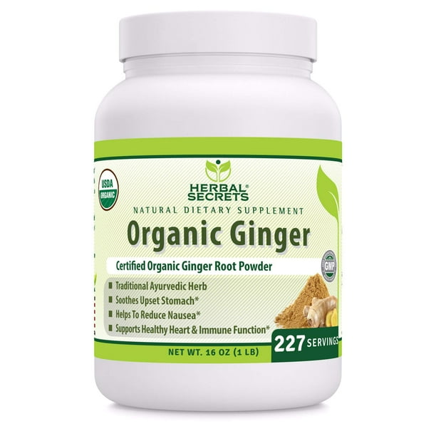 Herbal Secrets USDA Certified Organic Ginger Powder 16 oz (NonGMO