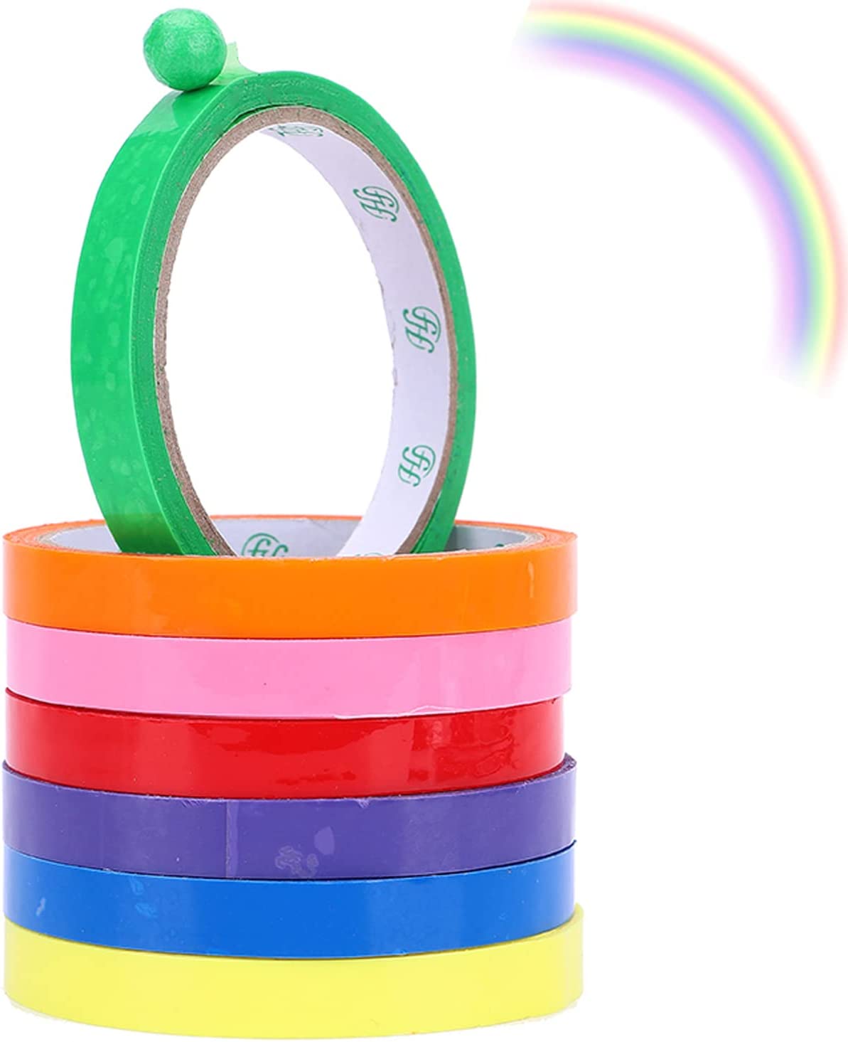6PCS Sticky Ball Tape DIY Color Ball Tape Rainbow Colors