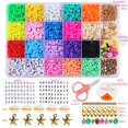 thumbnail image 1 of Cuentas planas de 6MM y 24 colores del Arcoíris para pulsera Bohemia, Kit de accesorios para hacer collares con letras, Juguetes DIY para niños y adultos, regalo, 1 of 4