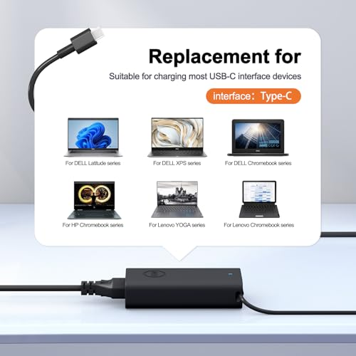 Cargador Dell 65W USB-C Para Portátil - Compatible Con Latitude, XPS, Chromebook Y Otros Modelos (19,5V 3,34A)