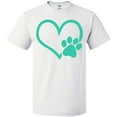 thumbnail image 3 of Inktastic Teal Heart with Paw Print T-Shirt, 3 of 5