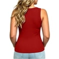 thumbnail image 2 of ThreadVibe Womens Plus Size Tank Tops V Neck Sleeveless Ribbed Tank Casual Basic Thick Strap Slim Fitted Racerback Shirts Cute Going Out Top,Business Casual Outfits, 2 of 7
