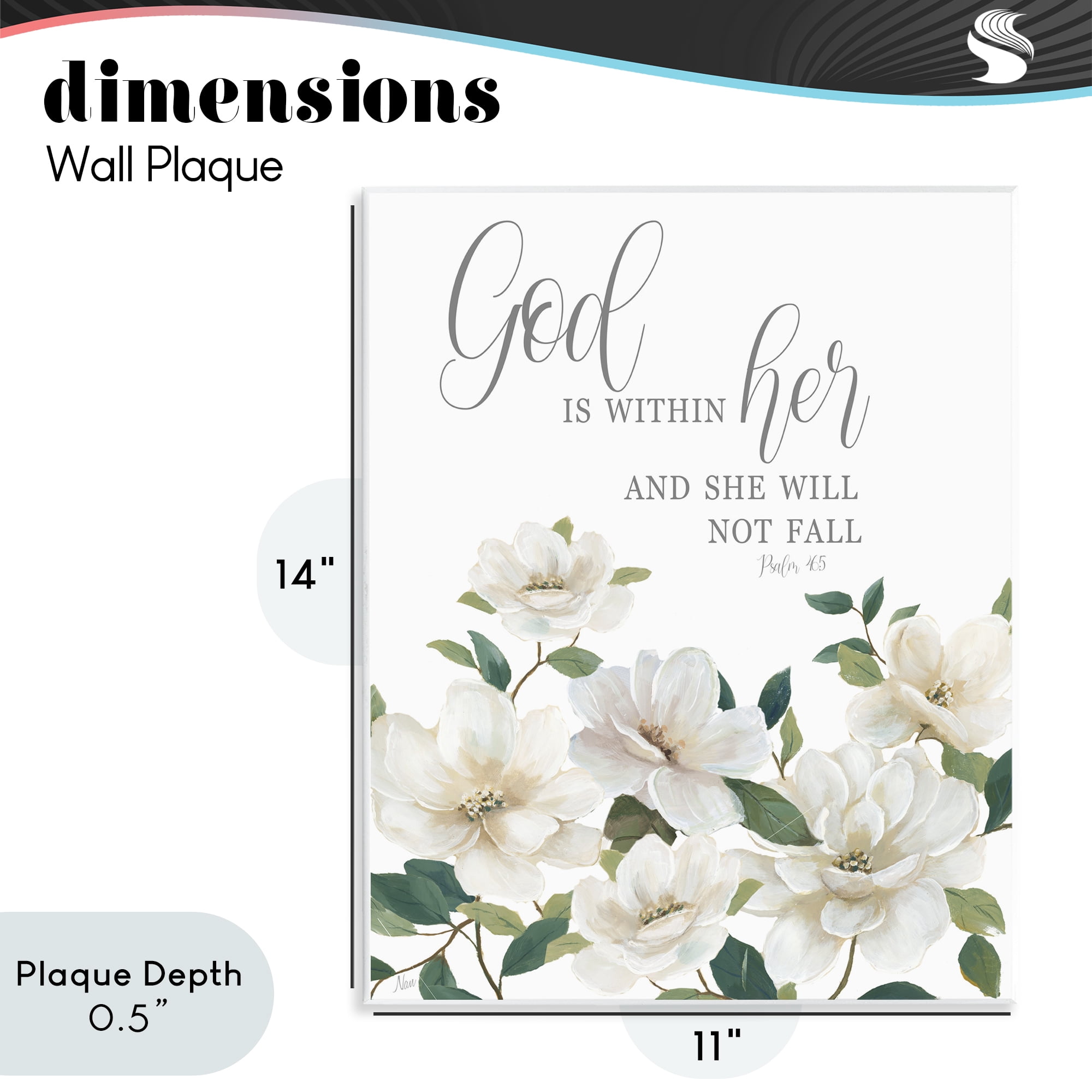 Stupell Industries God Is Within Her Wall Plaque Art, design by Nan