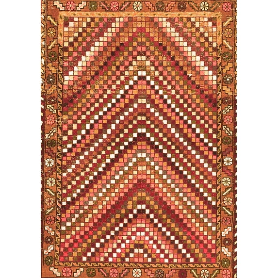 Ahgly Company Indoor Rectangle Persian Orange Traditional Area Rugs, 4' x 6'
