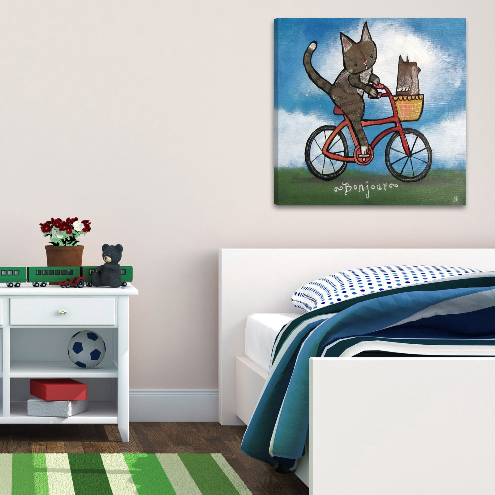 Marmont Hill Bike Riding Cat by Andrea Doss Canvas Wall Art