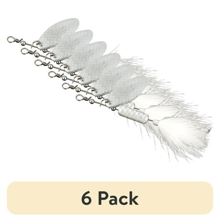 (6 pack) Ozark Trail 3/8 oz White Inline Spinner