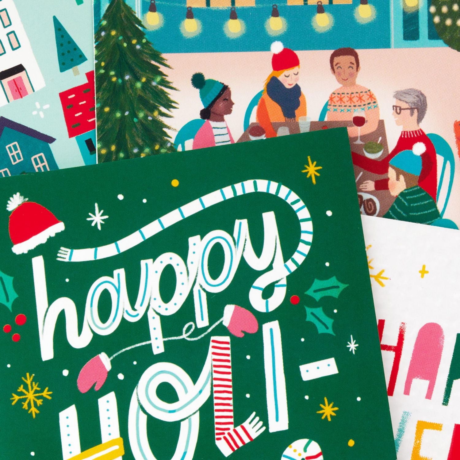 Connections from Hallmark Colourful Boxed Christmas Cards Assortment, Pack of 20