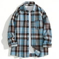 thumbnail image 2 of Mens Long Sleeve T Shirts Men's Flannel Shirts Long Sleeve Plaid Shirt Jacket Button Down Warm Casual Heavyweight Cotton Fleece Shirt, 2 of 5