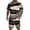 Black, variant on Mens Vintage Shirt and Shorts Set Retro Print Button Up Camp Collar Top with Elastic Waist Shorts Casual Summer Beach Outfit