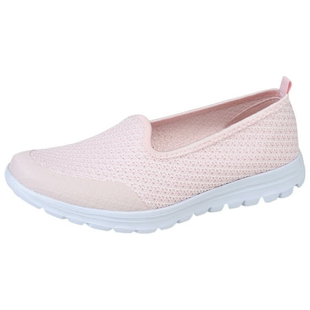 

Sngxgn Women’s Knit Ballet Flats Slip-On Everyday Round Toe Shoes Machine Washable(Red 7.5)