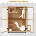 thumbnail image 4 of MCombo Luxury Wood Cat House with Scratching Post, Wooden Indoor Cat Enclosure with Wheels CT27 (35.43”x23.62”x48.43”), 4 of 7