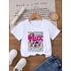 thumbnail image 1 of Fancy' Printed Crew Neck T-Shirt For Boys and Girls Back-To-School Season Short Sleeve T-Shirt Top For Toddlers, 1 of 6