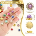thumbnail image 2 of 12mm Sunflower Pearl Sew on Rhinestones, 200 Pcs Rhinestone Sequin Embellishments Crystal Glass Metal Base for Bedazzling, Purple, 2 of 7