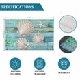 thumbnail image 5 of Summer Ocean Coral Shell Placemats Set of 6,Wipeable Washable Table Mats for Dining Tables, Country Retro Wooden Plank Place Mats for Kitchen Event Party Tabletop Decor, 5 of 9