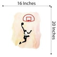 thumbnail image 4 of Sports Watercolor Wall Decals for Kids Room - How To Play Basketball Pink Background Basketball DIY & Creativity Boy Girl Bedroom Wall Water Color Sticker - Size: 16 In x 20 In, 4 of 5