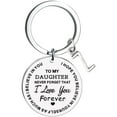 thumbnail image 1 of pstuiky Keychain Rings To My Daughter Message Keychain Stainless Steel Initial Last Name 26 Letter Family Inspirational Keychain Gift Sale, 1 of 1