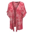 thumbnail image 2 of Made by Johnny Women's Kimono Style Loose fit Short Sleeve Dolman Tie Dye Cardigan XXXL CORAL, 2 of 4
