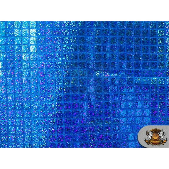 Sequin Square Hologram Fabric TURQUOISE / 45" Wide / Sold by the yard