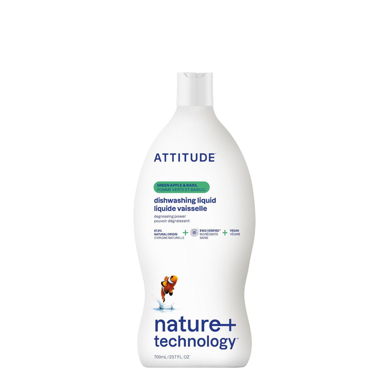 ATTITUDE nature+ technology, Liquide Vaisselle, Pomme Verte & Basilic