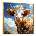 thumbnail image 2 of Designart "Cow in a Flower Meadow" Animals Framed Wall Art - Blue Cow Bedroom Framed Canvas Wall Art, 2 of 6