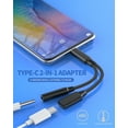 thumbnail image 2 of USB C to 3.5mm Headphone Aux Jack Adapter(2 in 1)for Apple Type C DAC Audio Charger Auxiliary Cable Splitter for iPhone 16 15 Pro Max Dongle for iPad Charging Cord Compatible for Samsung S25 S24 S23, 2 of 7