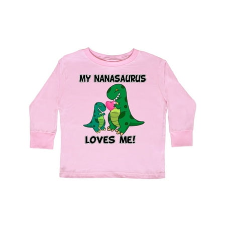 

Inktastic My Nanasaurus Loves Me Gift Toddler Boy or Toddler Girl Long Sleeve T-Shirt