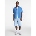 thumbnail image 3 of No Boundaries Textured Grid Boxy Fit Resort Shirt, Men's XS-5XL, 3 of 5