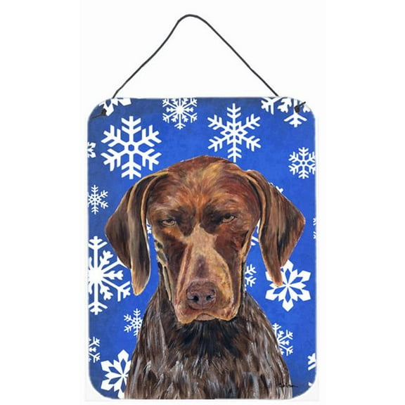 German Shorthaired Pointer Snowflakes Holiday Aluminium Metal Wall Or Door Hanging Prints