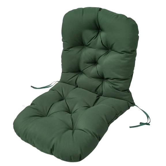 Rocking Chair Cushion, High Back Patio Cushions Overstuffed Seat Back Cushion Pad for Outdoor Patio Furniture Chair Pads with Ties, Sunscreen and Fade-Resistan,Green