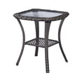 thumbnail image 4 of PARKWELL 7Pcs Outdoor Wicker Rattan Conversation Patio Furniture Set, including Two-seater Sofa, Rocking Chairs, Coffee Table, Ottomans and Side Table with Cushion, Beige, 4 of 10