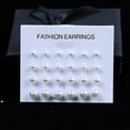 thumbnail image 3 of 12 Pairs 's Faux Pearl Multiple Size 3-6mm Ball Stud Earrings Set, 3 of 6